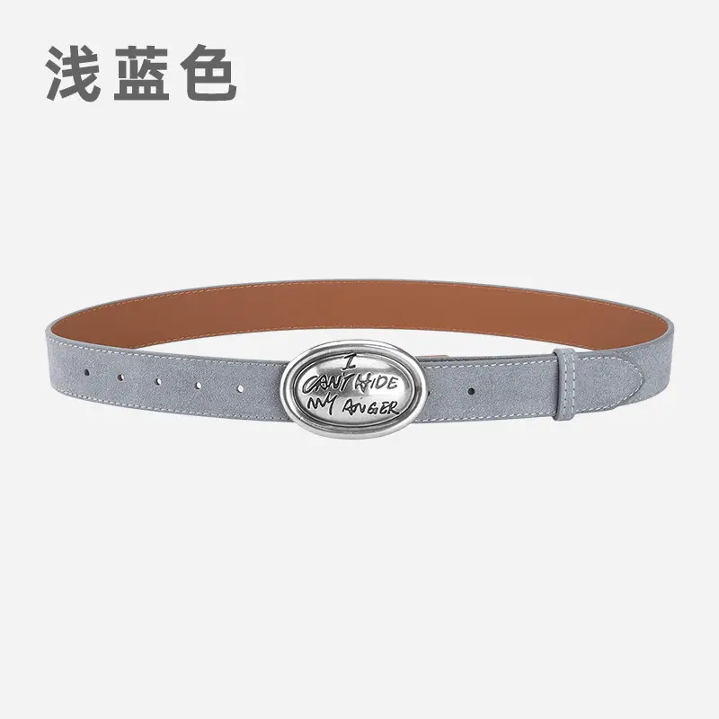 Factory Wholesale Leather Belt Dark Gray English Trend - Image 10