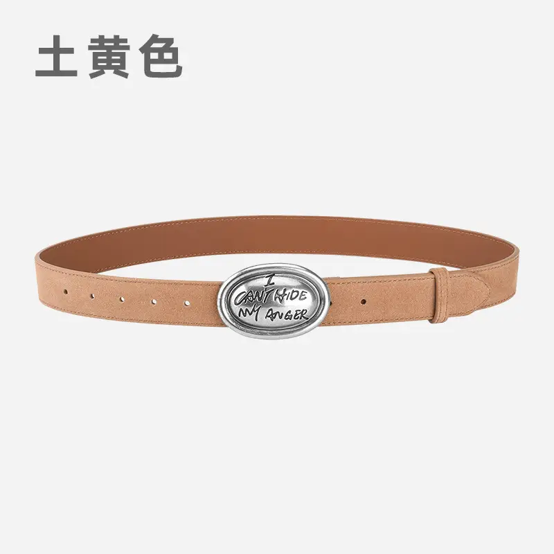 Factory Wholesale Leather Belt Dark Gray English Trend - Image 12