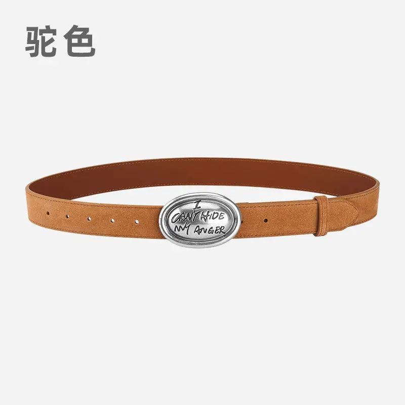 Factory Wholesale Leather Belt Dark Gray English Trend - Image 13