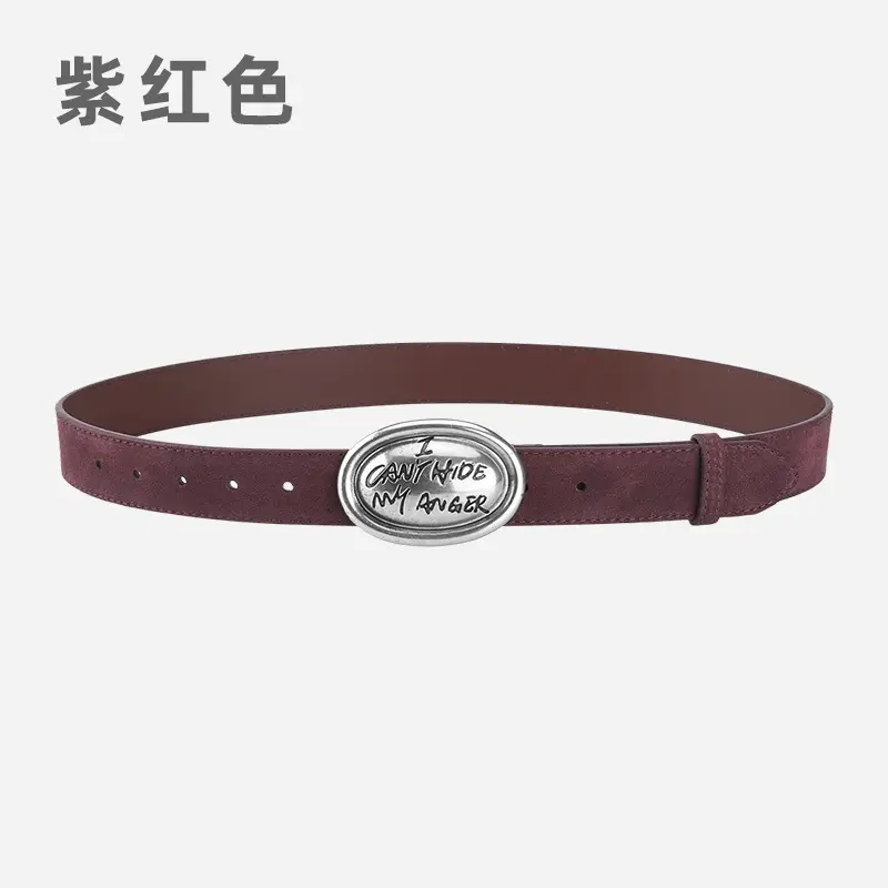 Factory Wholesale Leather Belt Dark Gray English Trend - Image 14