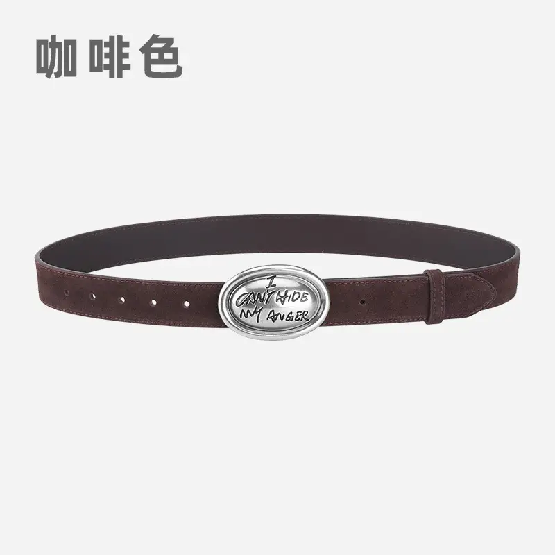 Factory Wholesale Leather Belt Dark Gray English Trend - Image 7