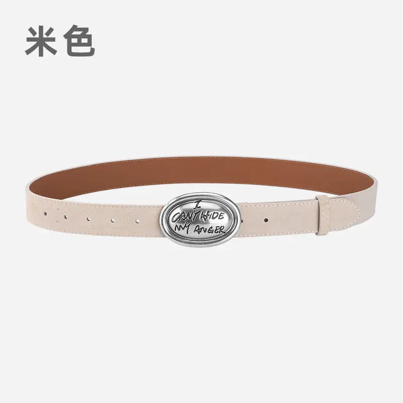 Factory Wholesale Leather Belt Dark Gray English Trend - Image 8