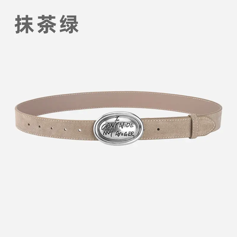 Factory Wholesale Leather Belt Dark Gray English Trend - Image 9