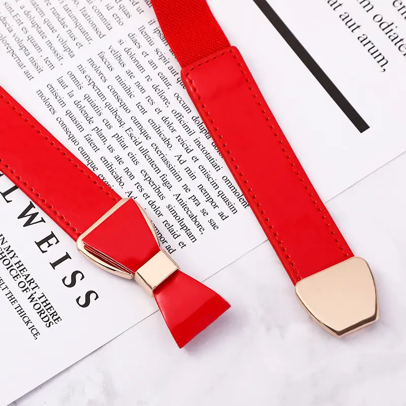 Red Elastic Waist Cover for Women Autumn Winter Belt - Image 6
