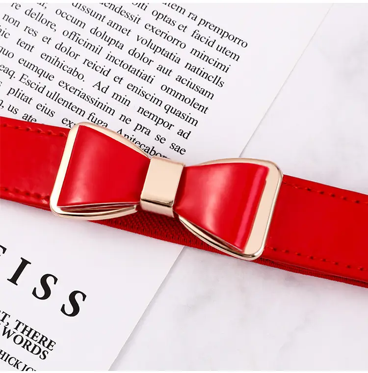 Red Elastic Waist Cover for Women Autumn Winter Belt — feature 13