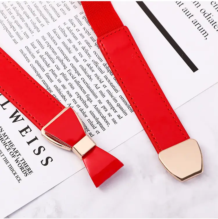 Red Elastic Waist Cover for Women Autumn Winter Belt — feature 15