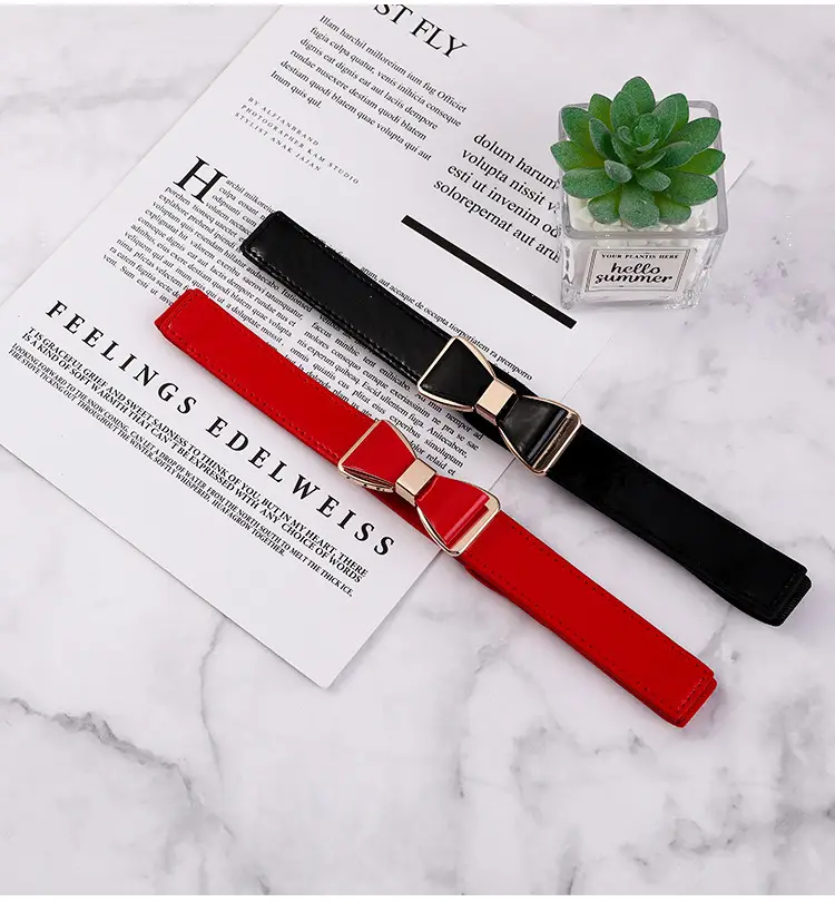 Red Elastic Waist Cover for Women Autumn Winter Belt — feature 7