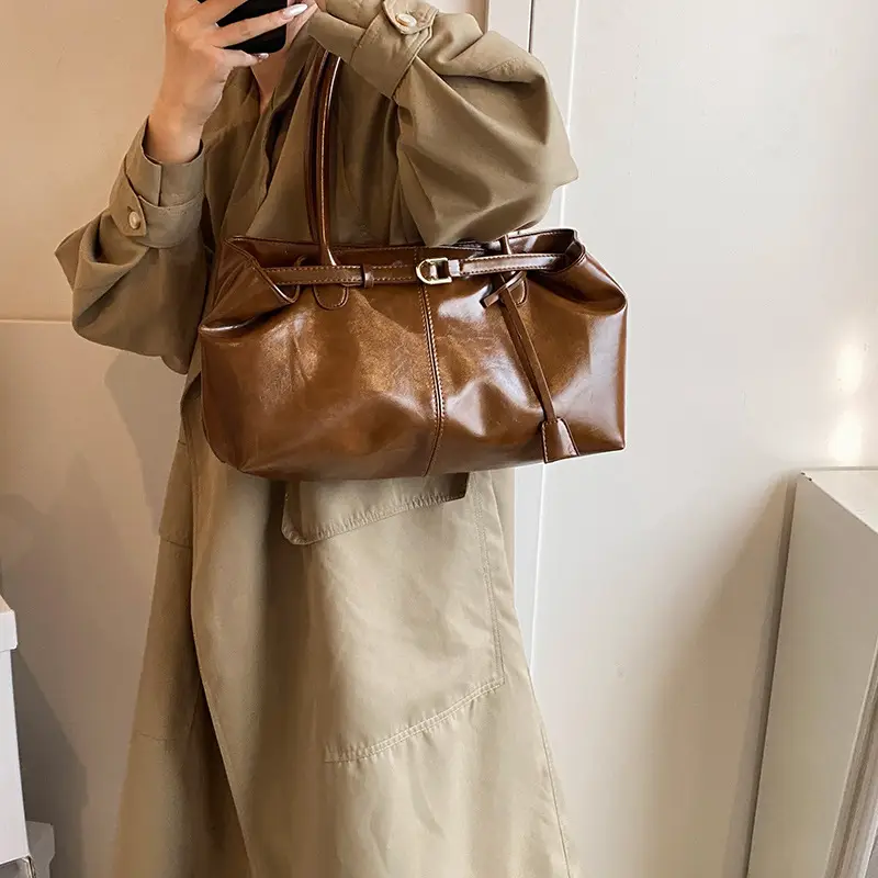 2025 Black Leather Shoulder Bag for Women - Image 7