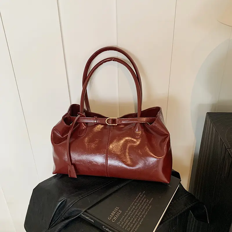 2025 Black Leather Shoulder Bag for Women - Image 8