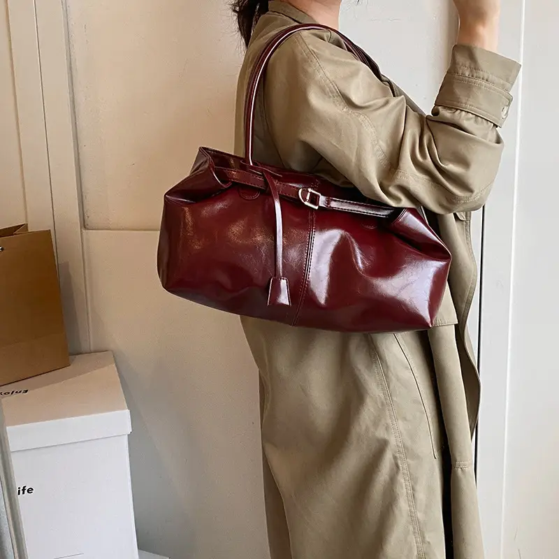 2025 Black Leather Shoulder Bag for Women - Image 2