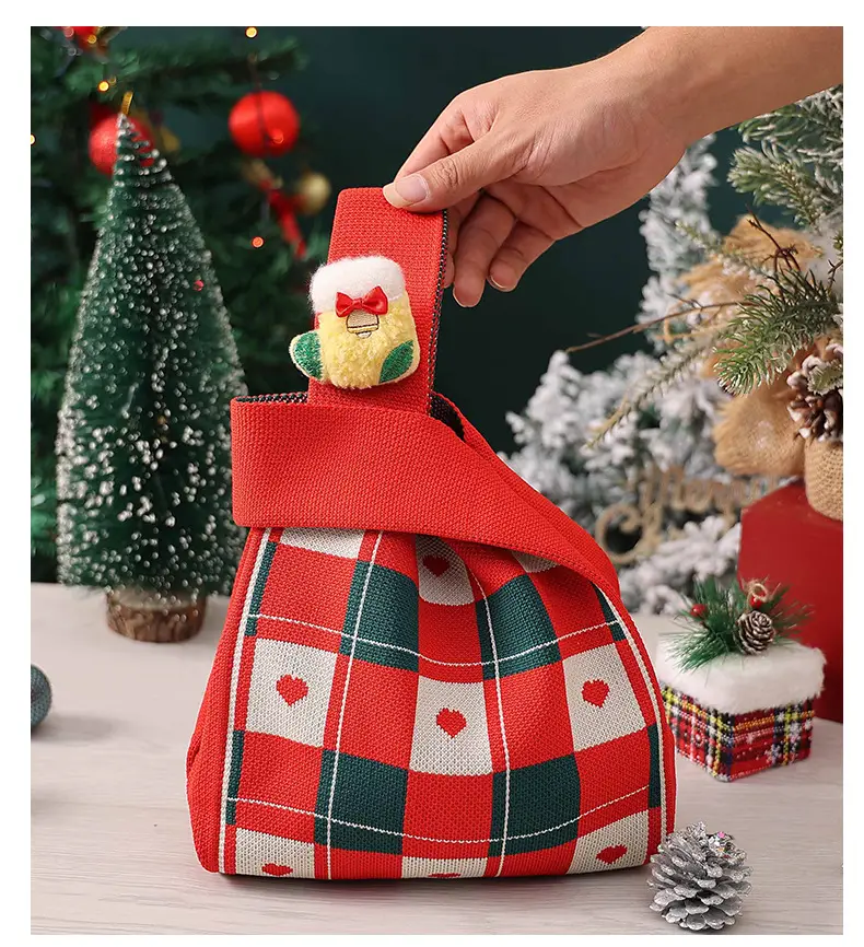 Kids Knitted Christmas Gift Bag 18.5x16cm — feature 10
