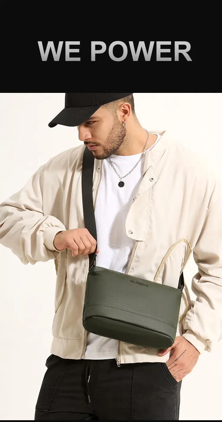 Men's Lightweight Crossbody Bag Black Large Capacity — feature 14