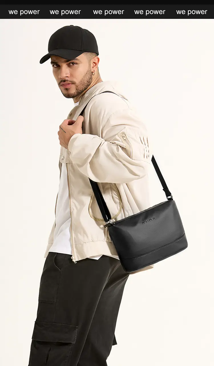 Men's Lightweight Crossbody Bag Black Large Capacity — feature 16