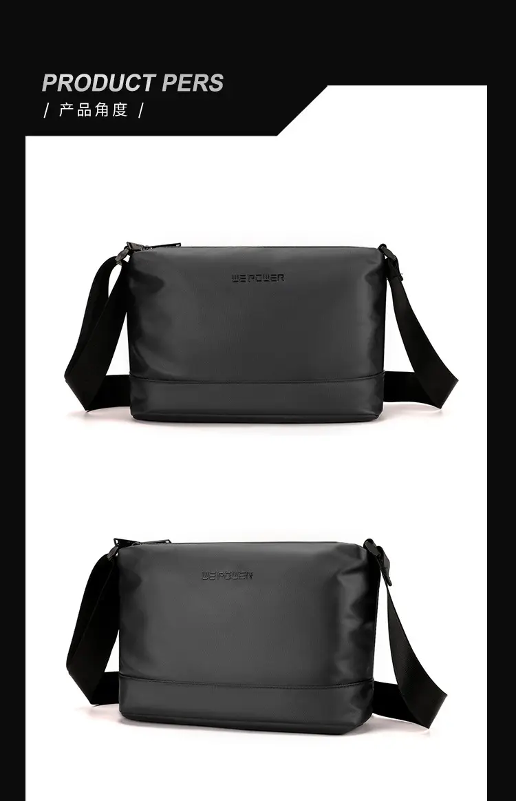Men's Lightweight Crossbody Bag Black Large Capacity — feature 22