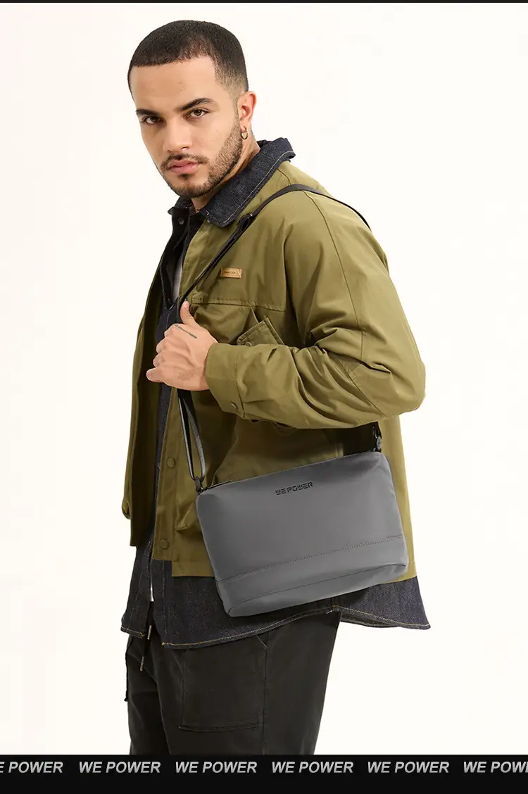 Men's Lightweight Crossbody Bag Black Large Capacity — feature 4
