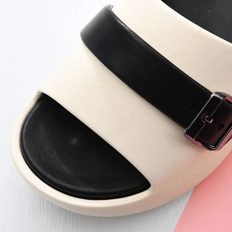 One-Word New Slippers Women's Non-Slip EVA Heightened Super Thick Bottom Home Fashion Super Soft Shit Feeling Inside and Outside Wear - Image 4