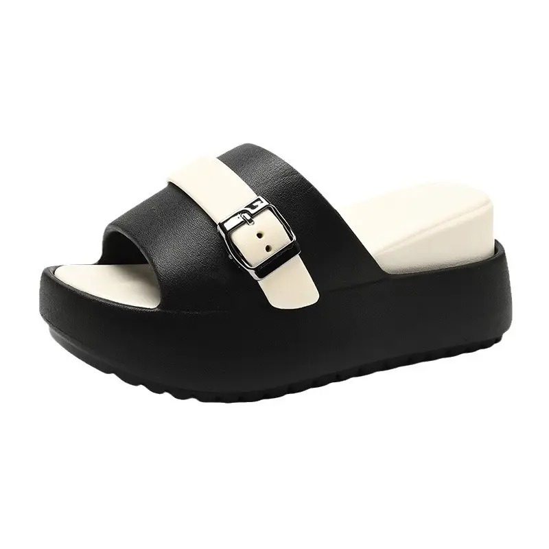 One-Word New Slippers Women's Non-Slip EVA Heightened Super Thick Bottom Home Fashion Super Soft Shit Feeling Inside and Outside Wear - Image 7