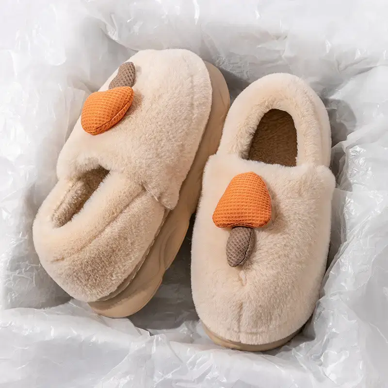 Women's Winter Mushroom Cotton Slippers Warm Non-Slip - Image 26