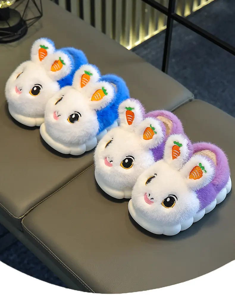 Winter Children's Cotton Slippers Girls' Princess Parent-Child Non-Slip Warm Maomao Thickened Baby Children's Bag-Heel Cotton Slippers — feature 14