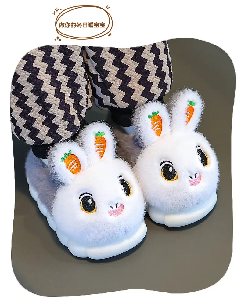 Winter Children's Cotton Slippers Girls' Princess Parent-Child Non-Slip Warm Maomao Thickened Baby Children's Bag-Heel Cotton Slippers — feature 15