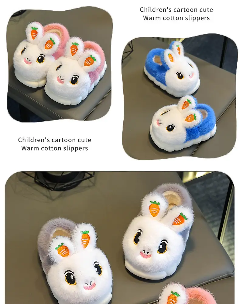 Winter Children's Cotton Slippers Girls' Princess Parent-Child Non-Slip Warm Maomao Thickened Baby Children's Bag-Heel Cotton Slippers — feature 16