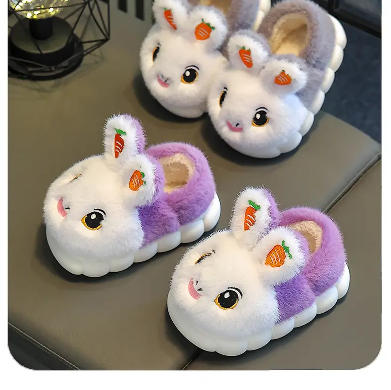 Winter Children's Cotton Slippers Girls' Princess Parent-Child Non-Slip Warm Maomao Thickened Baby Children's Bag-Heel Cotton Slippers — feature 18