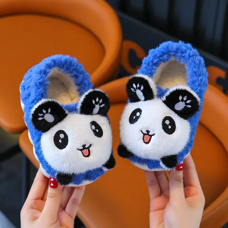 Winter Children's Cotton Slippers Girls' Princess Parent-Child Non-Slip Warm Maomao Thickened Baby Children's Bag-Heel Cotton Slippers