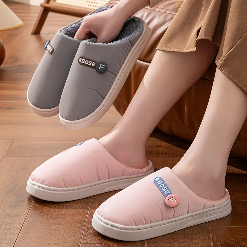 Pink Cotton Slippers for Men Women Warm Comfort - Image 6
