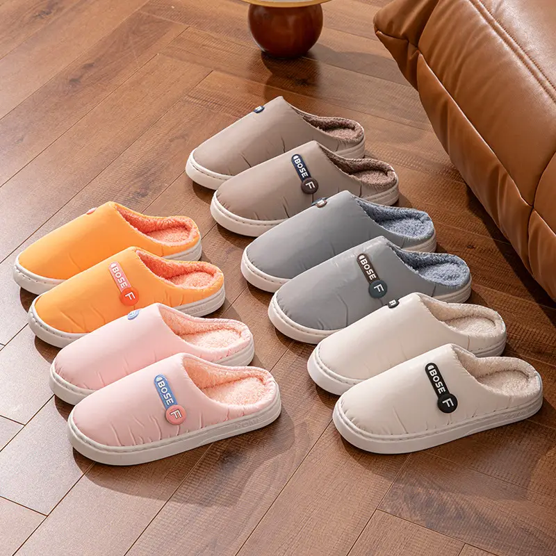 Pink Cotton Slippers for Men Women Warm Comfort - Image 7