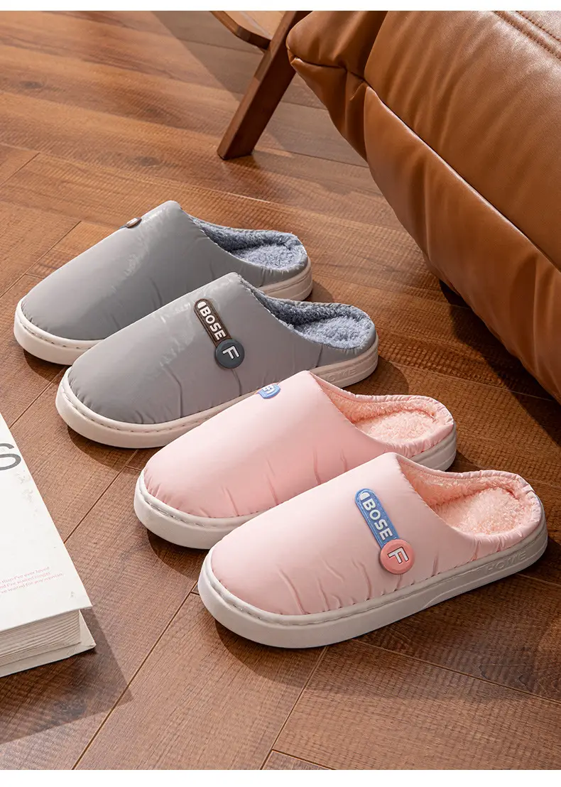 Pink Cotton Slippers for Men Women Warm Comfort — feature 3