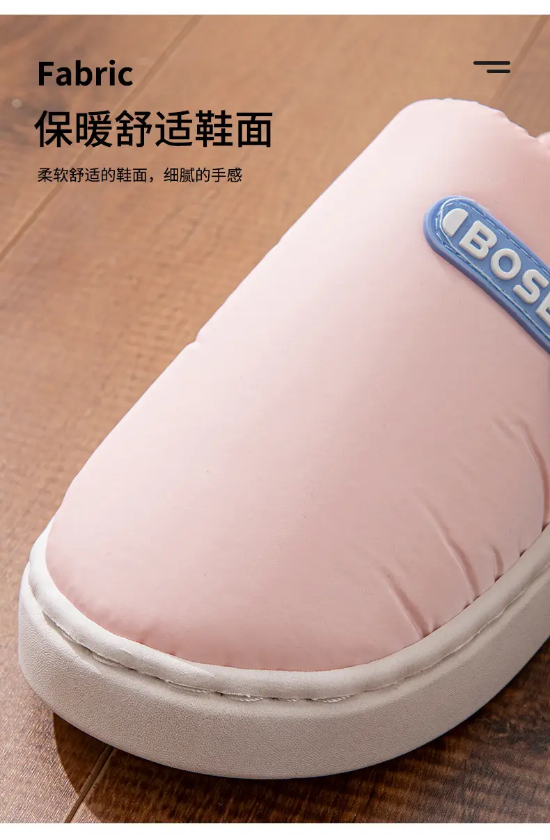 Pink Cotton Slippers for Men Women Warm Comfort — feature 6