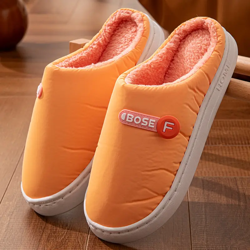 Pink Cotton Slippers for Men Women Warm Comfort - Image 3
