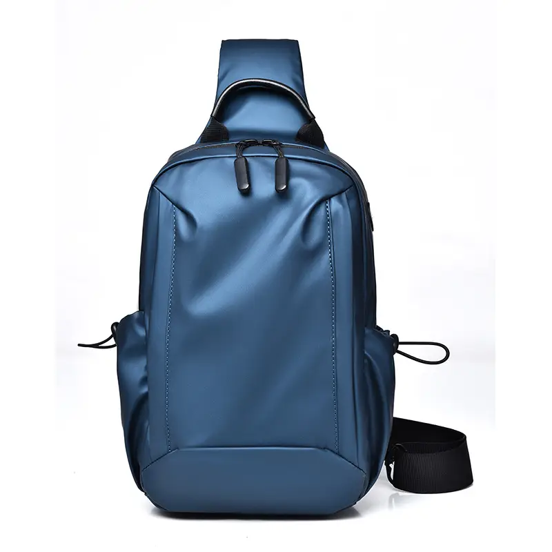 Men's Blue Multi-Compartment Crossbody Bag - Image 8