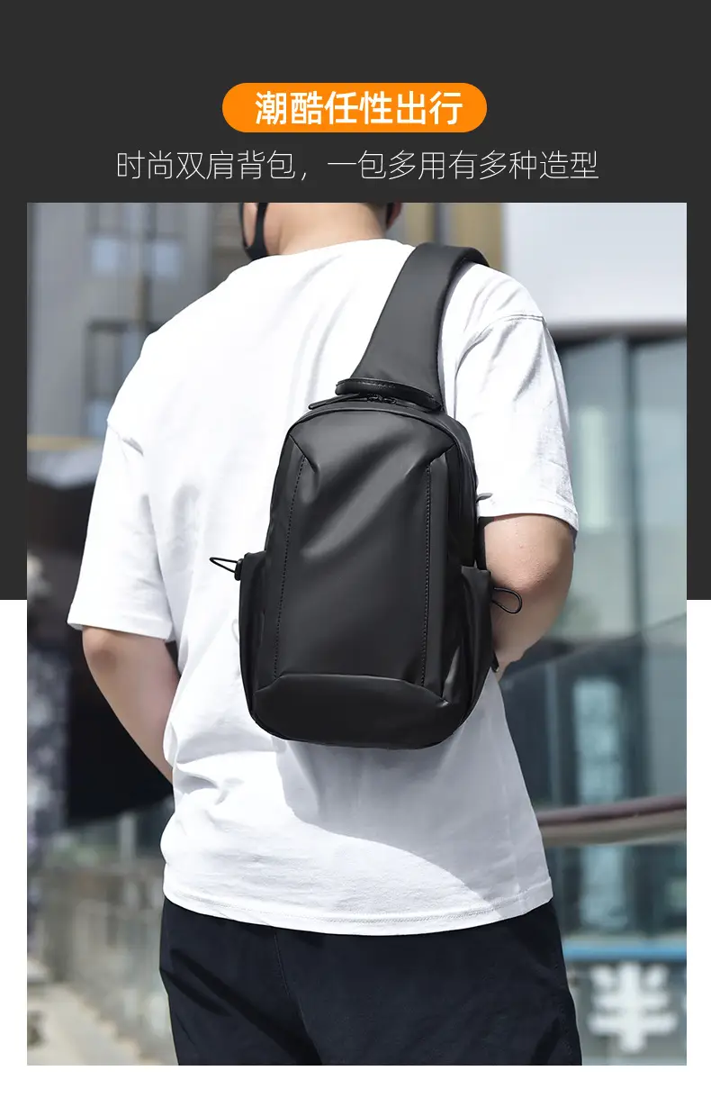 Men's Blue Multi-Compartment Crossbody Bag — feature 12
