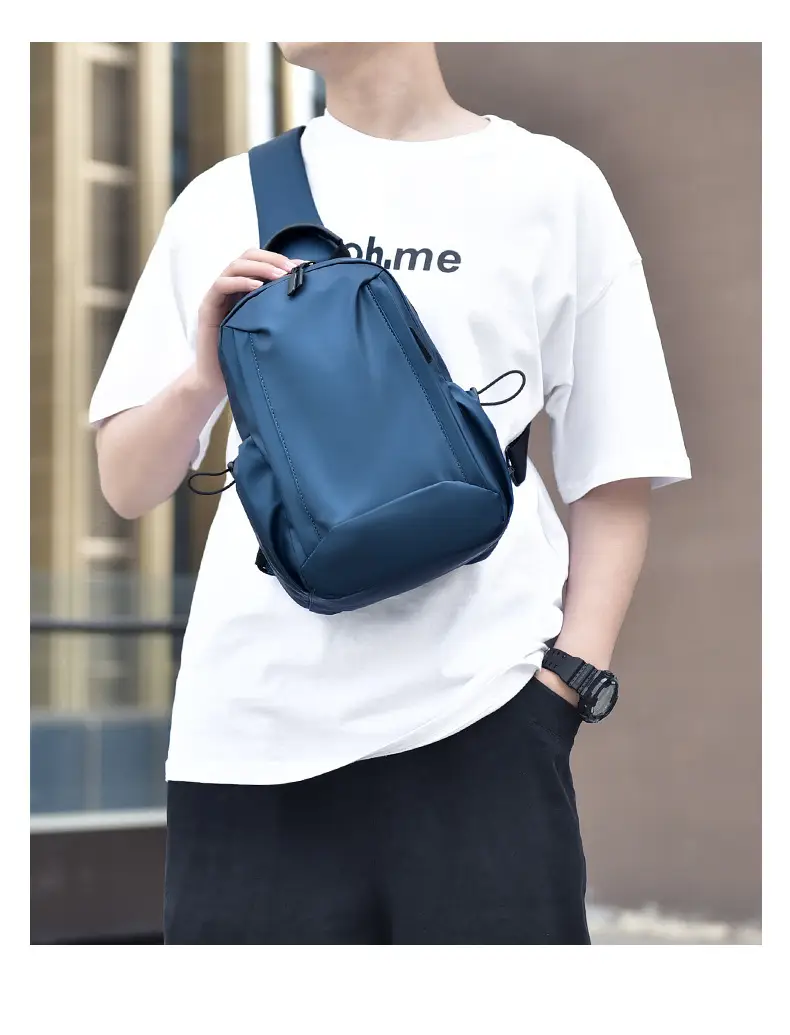Men's Blue Multi-Compartment Crossbody Bag — feature 13