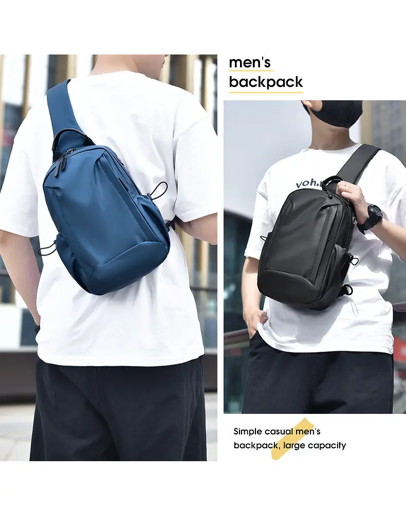 Men's Blue Multi-Compartment Crossbody Bag — feature 14