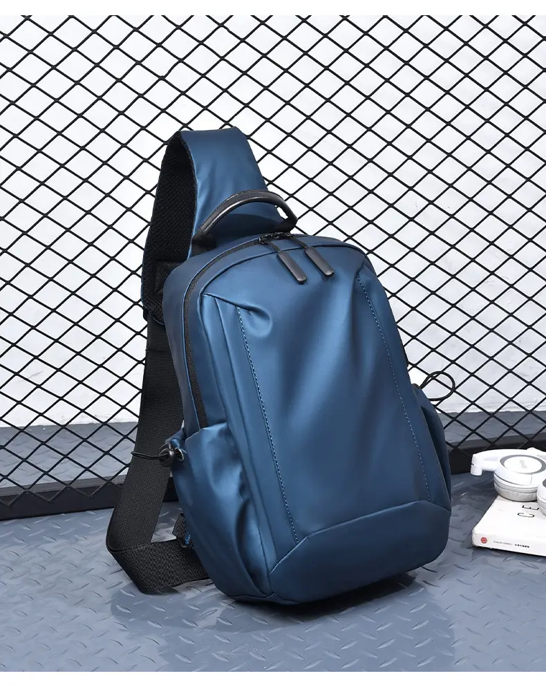 Men's Blue Multi-Compartment Crossbody Bag — feature 20