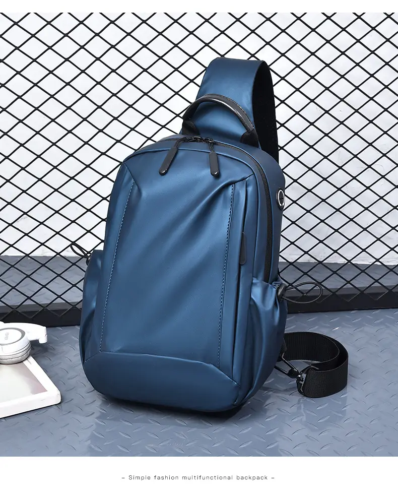 Men's Blue Multi-Compartment Crossbody Bag — feature 23