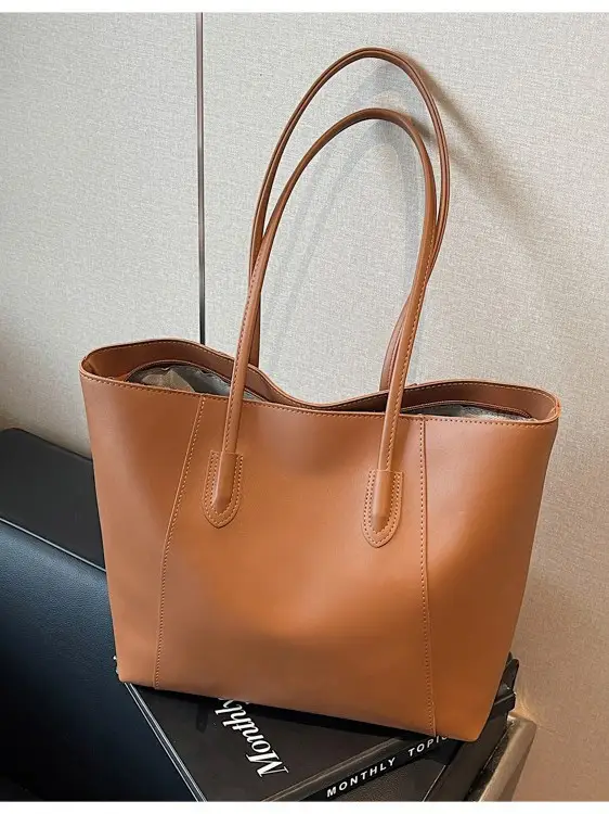 Women Large Capacity Red Tote Bag Shoulder Handbag