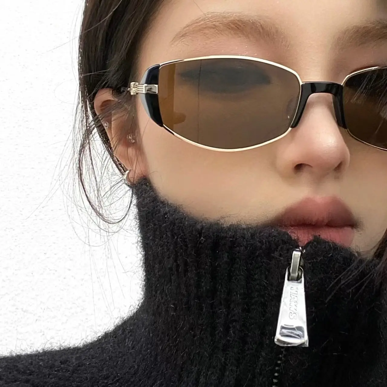 Women's Modern Retro Brown Cat Eye Sunglasses - Image 12