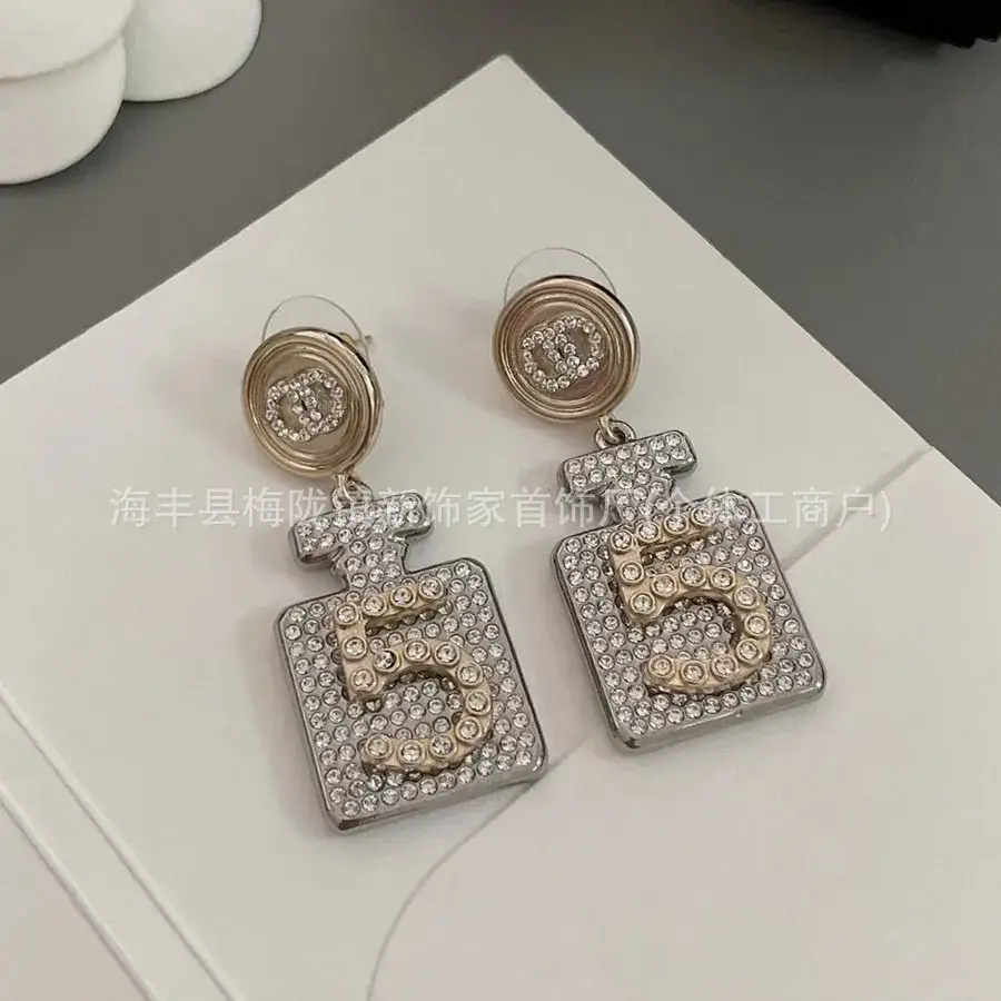 Double C Earrings Pearl Bow High End 925 Gold - Image 106