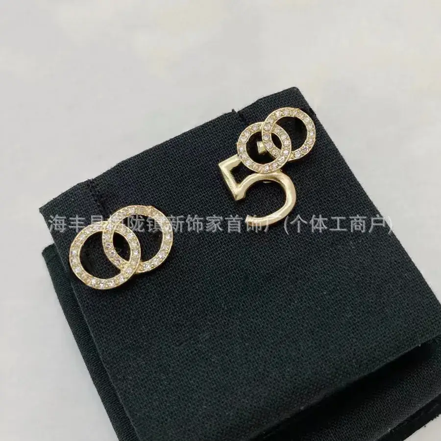 Double C Earrings Pearl Bow High End 925 Gold - Image 111