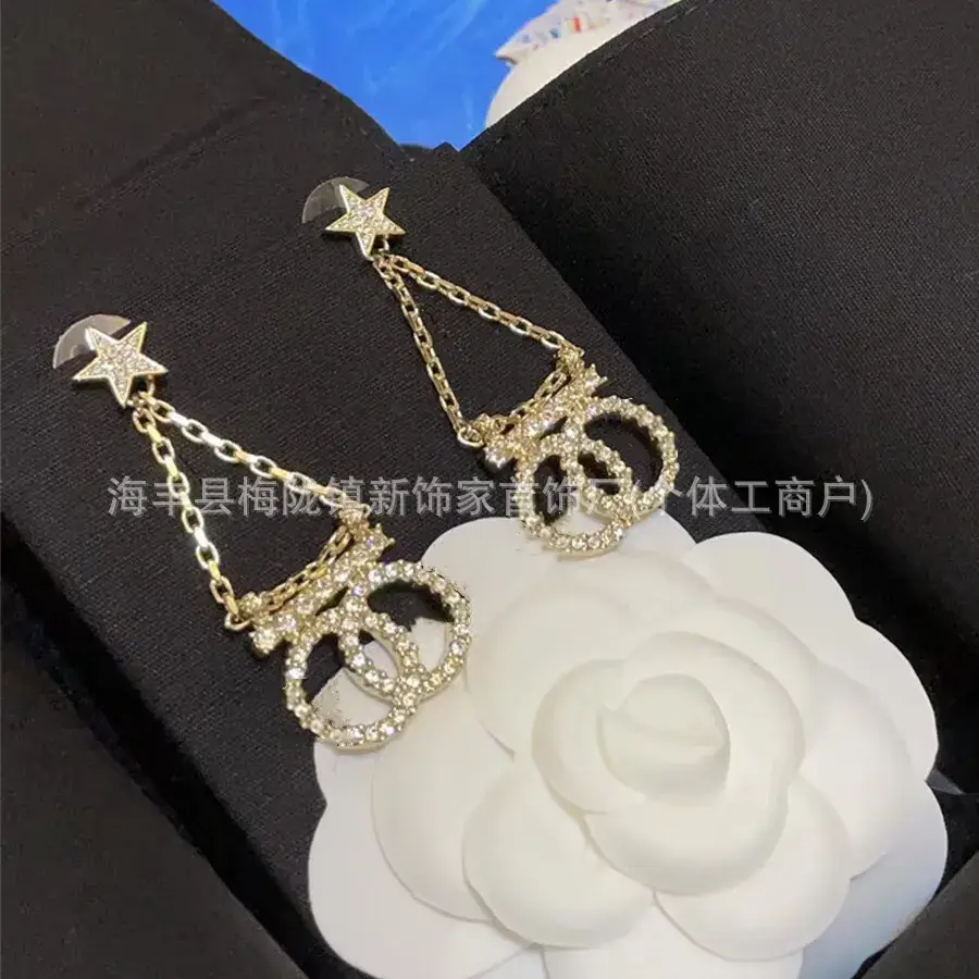 Double C Earrings Pearl Bow High End 925 Gold - Image 113