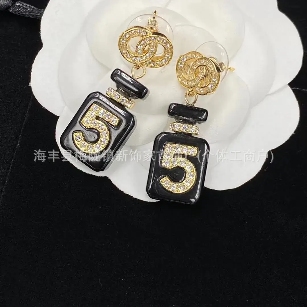 Double C Earrings Pearl Bow High End 925 Gold - Image 114