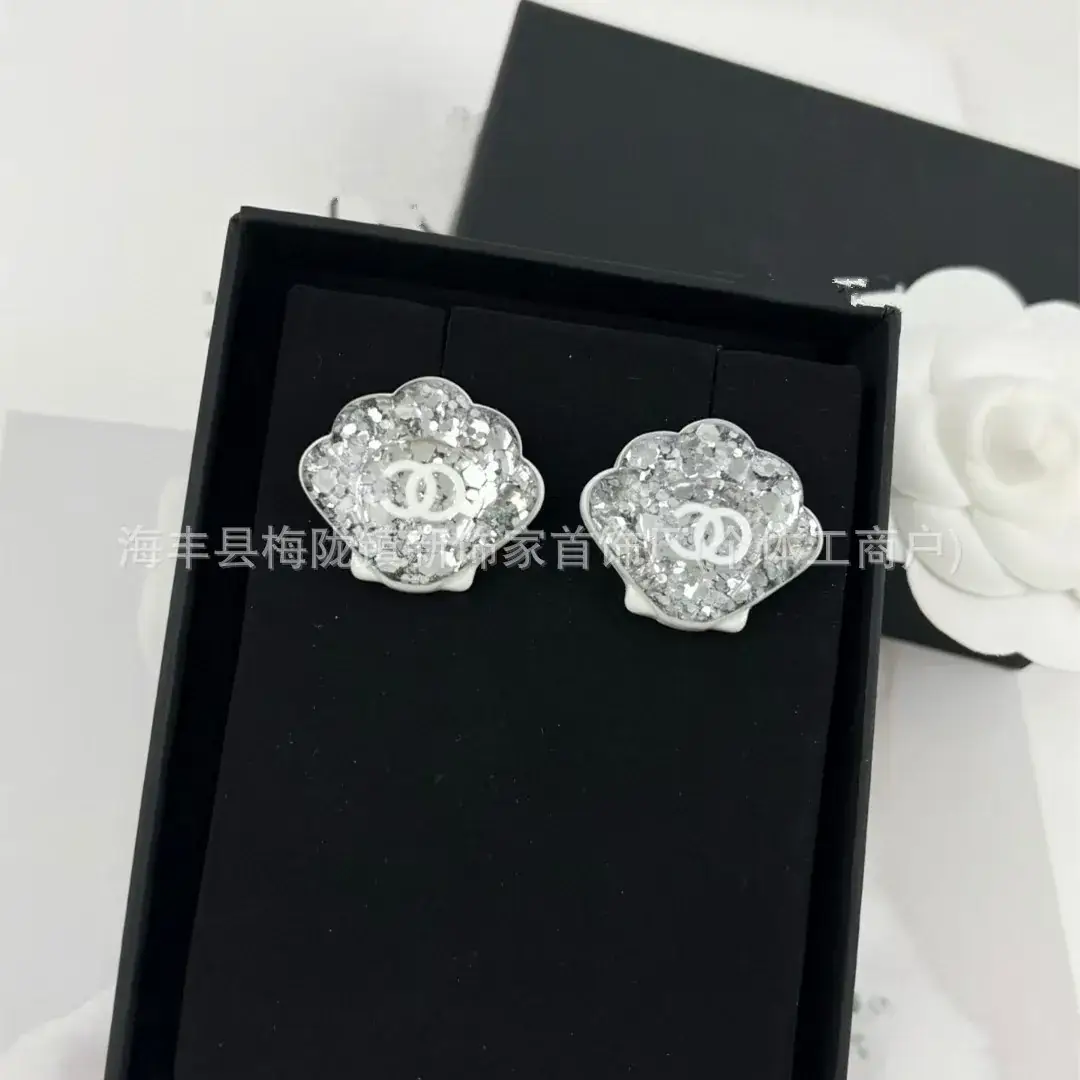 Double C Earrings Pearl Bow High End 925 Gold - Image 124