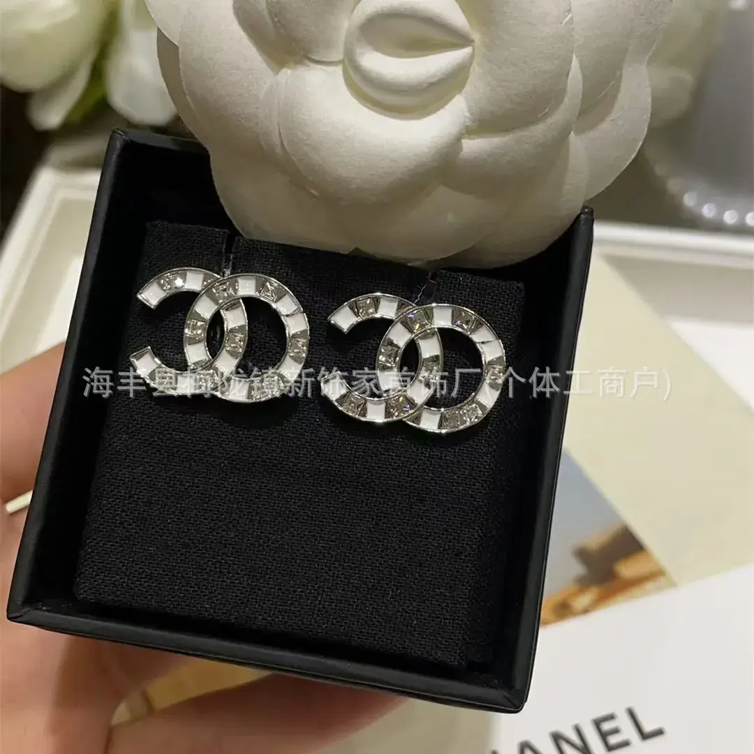 Double C Earrings Pearl Bow High End 925 Gold - Image 125