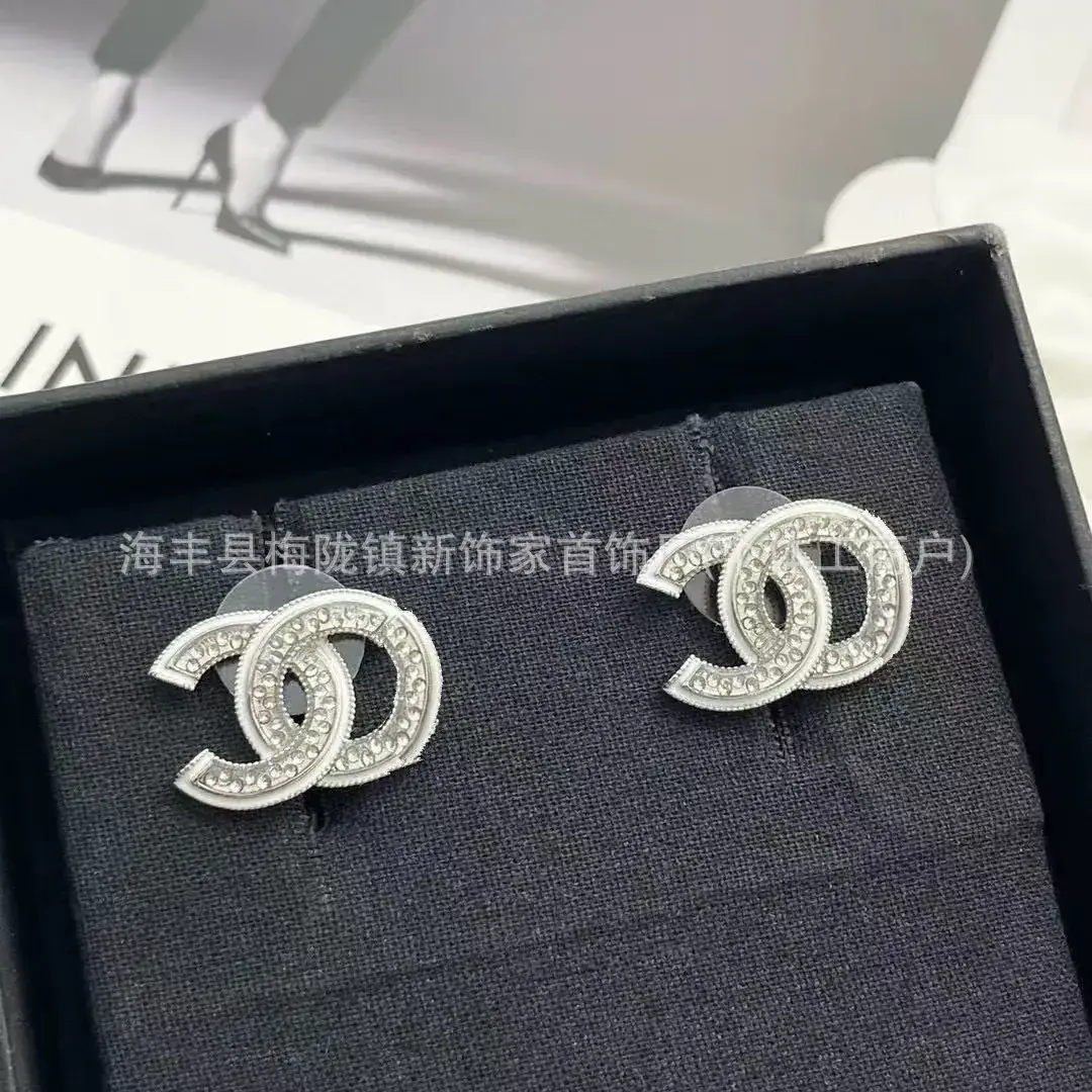 Double C Earrings Pearl Bow High End 925 Gold - Image 128