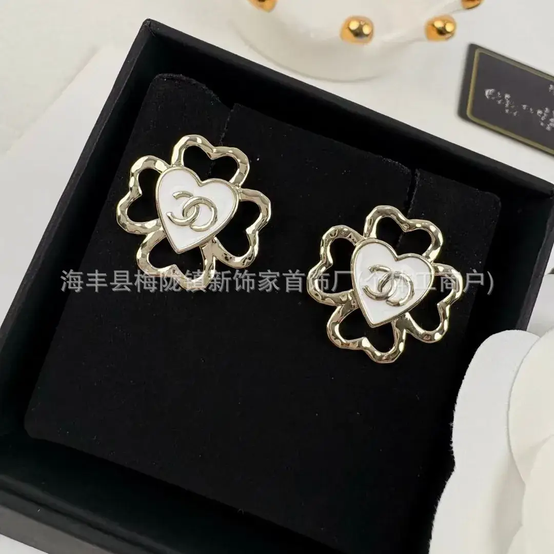 Double C Earrings Pearl Bow High End 925 Gold - Image 131
