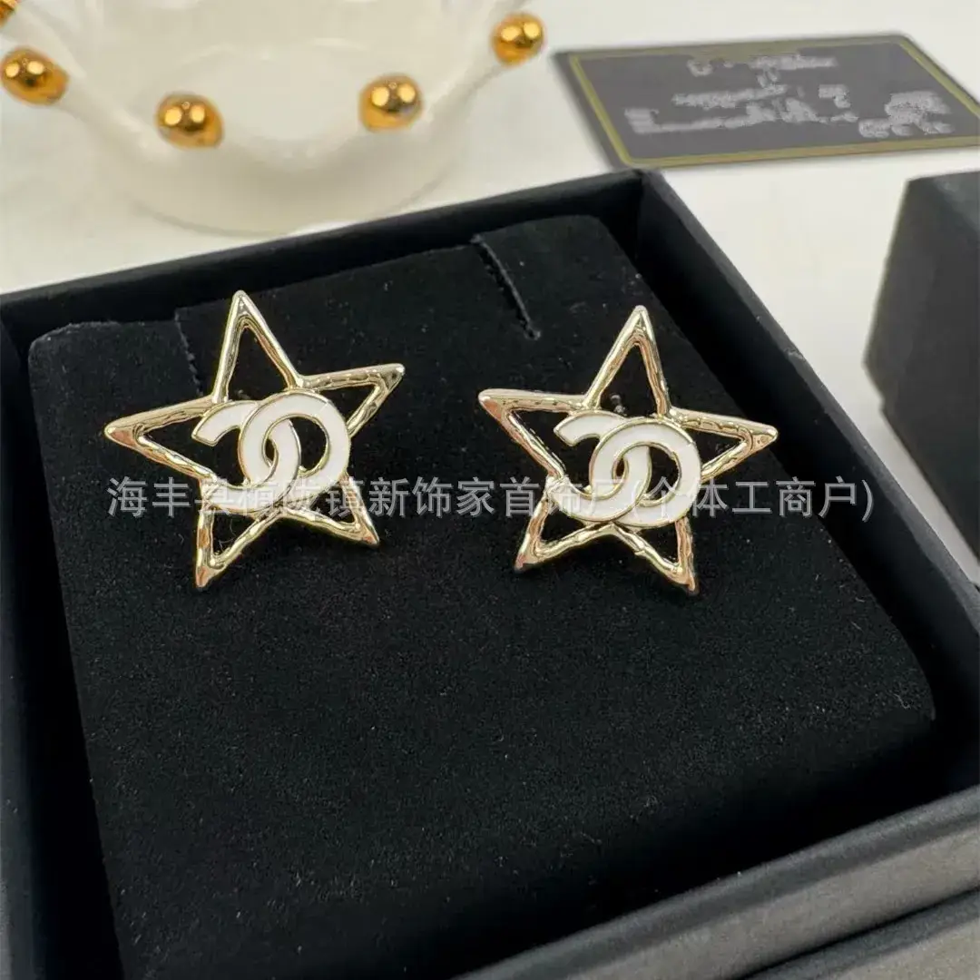 Double C Earrings Pearl Bow High End 925 Gold - Image 132