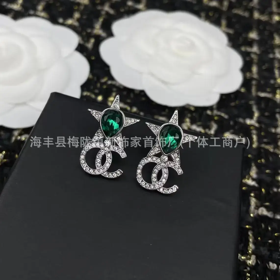 Double C Earrings Pearl Bow High End 925 Gold - Image 29